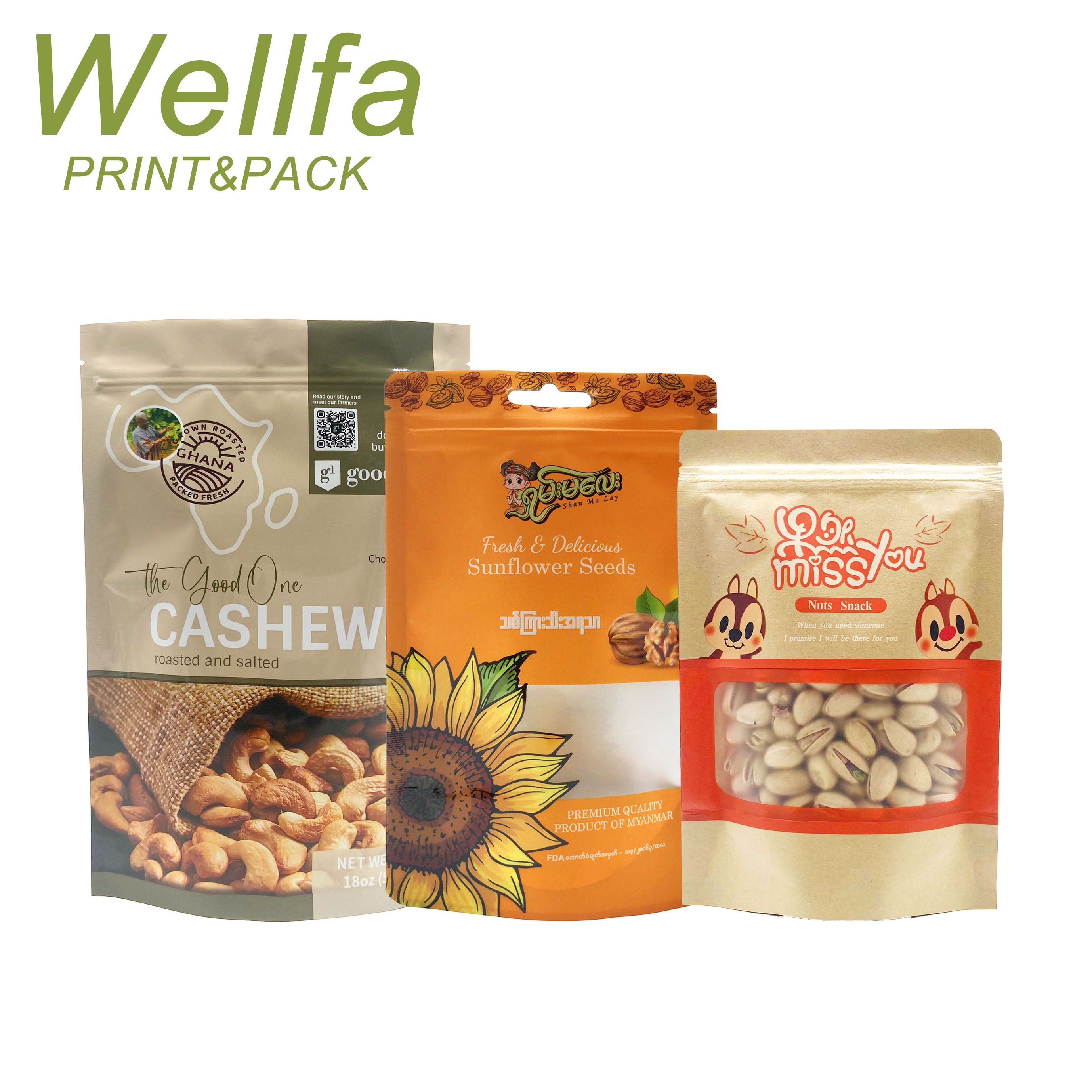 Kraft paper stand up pouch