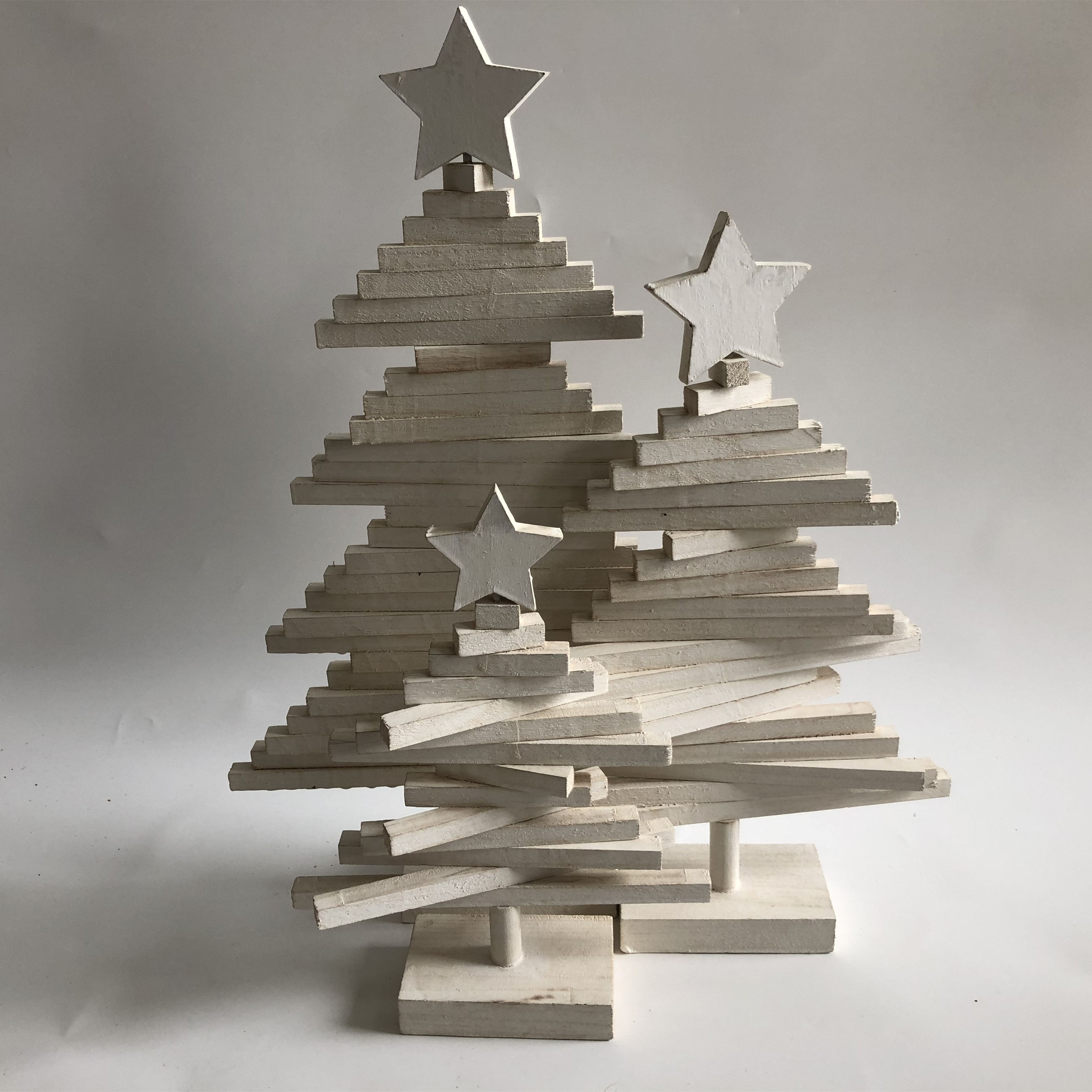 White Color Christmais Tree Wooden Xmas Decor Tree Bsci Home Decor