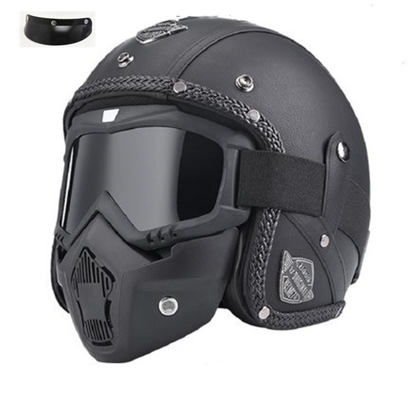 Motorcycle helmet with DOT-open face helmet