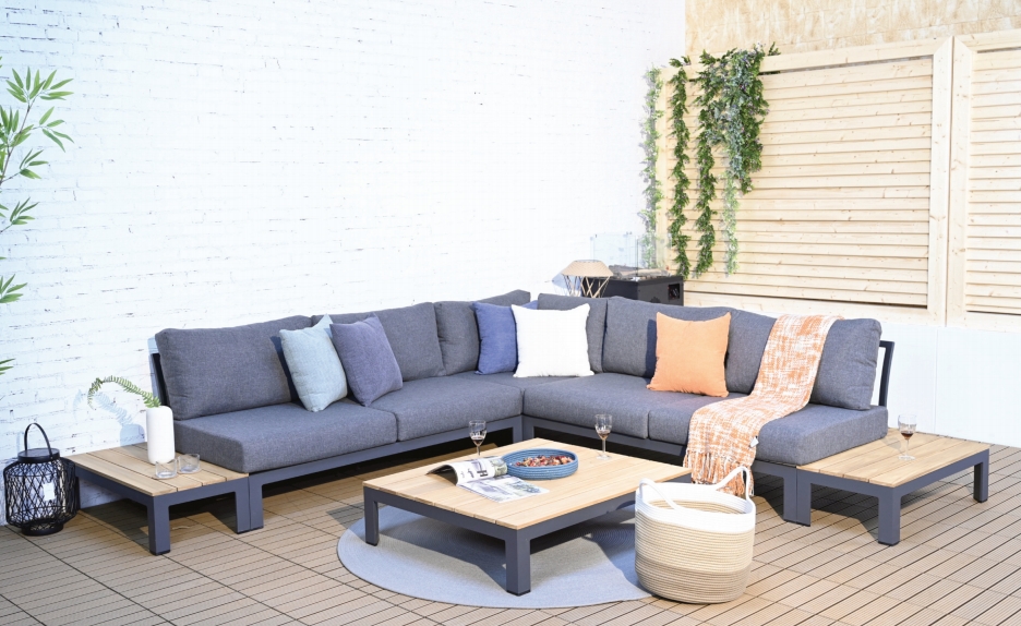 6pcs Corner sofa set,alum frame