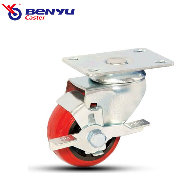 Medium-duty Red High Quality Polyurethane PU Caster