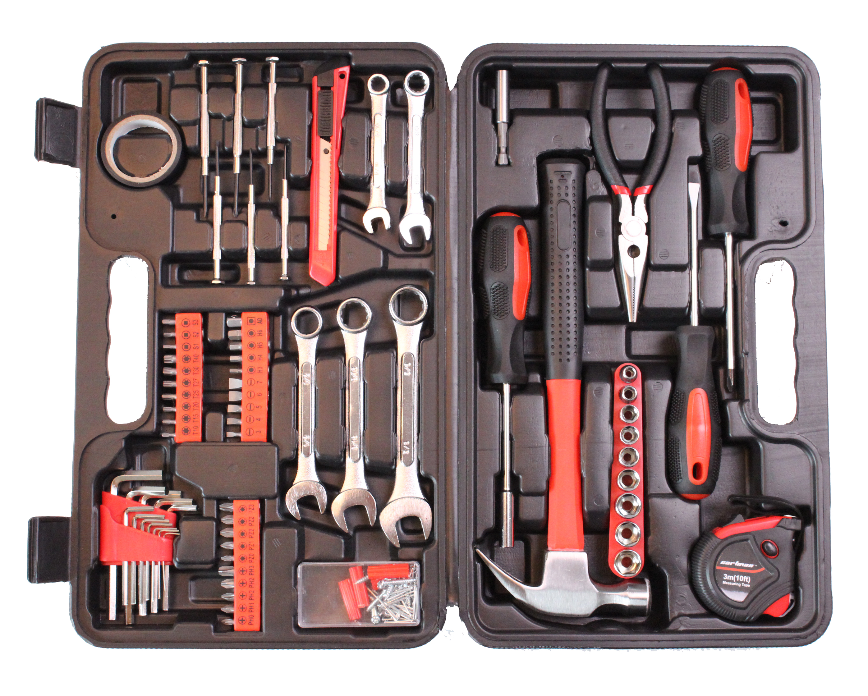 CARTMAN 148 Piece Automotive and Household Tool Set for Car Enthusiasts and DIY Home Repairs