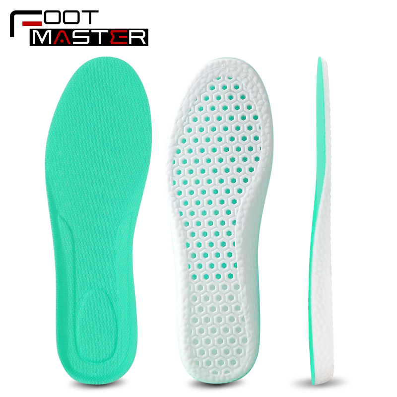 3angni Mint green PU soft elastic breathable comfortable sports insoles