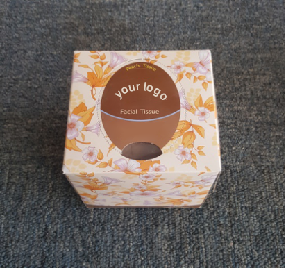 Colored cube facial tissue