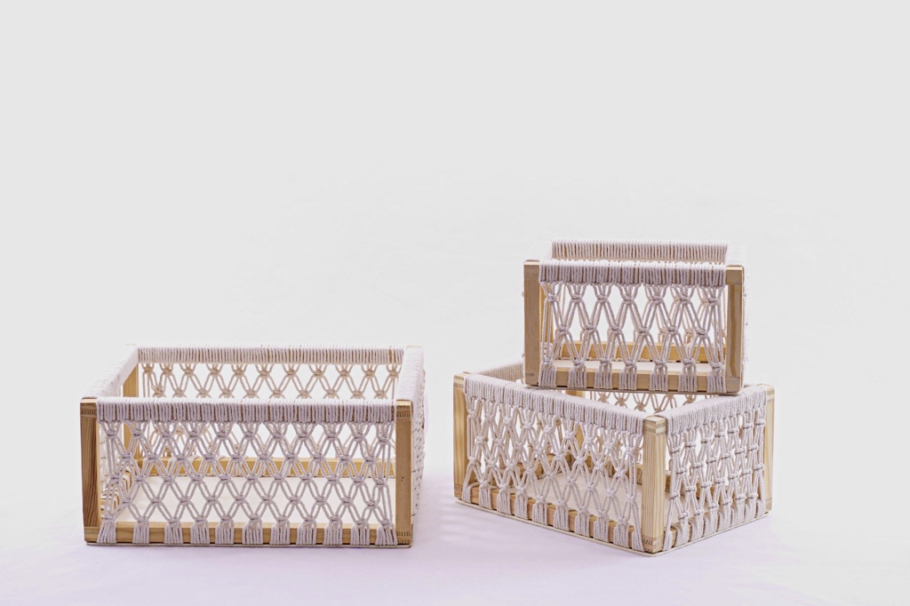 Macrame Storage Baskets Boho Decor Box Handmade Woven Decorative Countertop Toilet Tank
