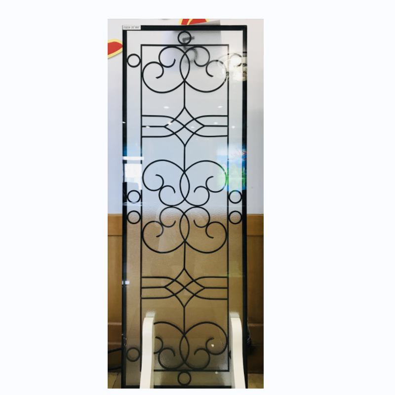 Wrought Iron Glass Insulated Glass Decorative Glass Entry Door Glass