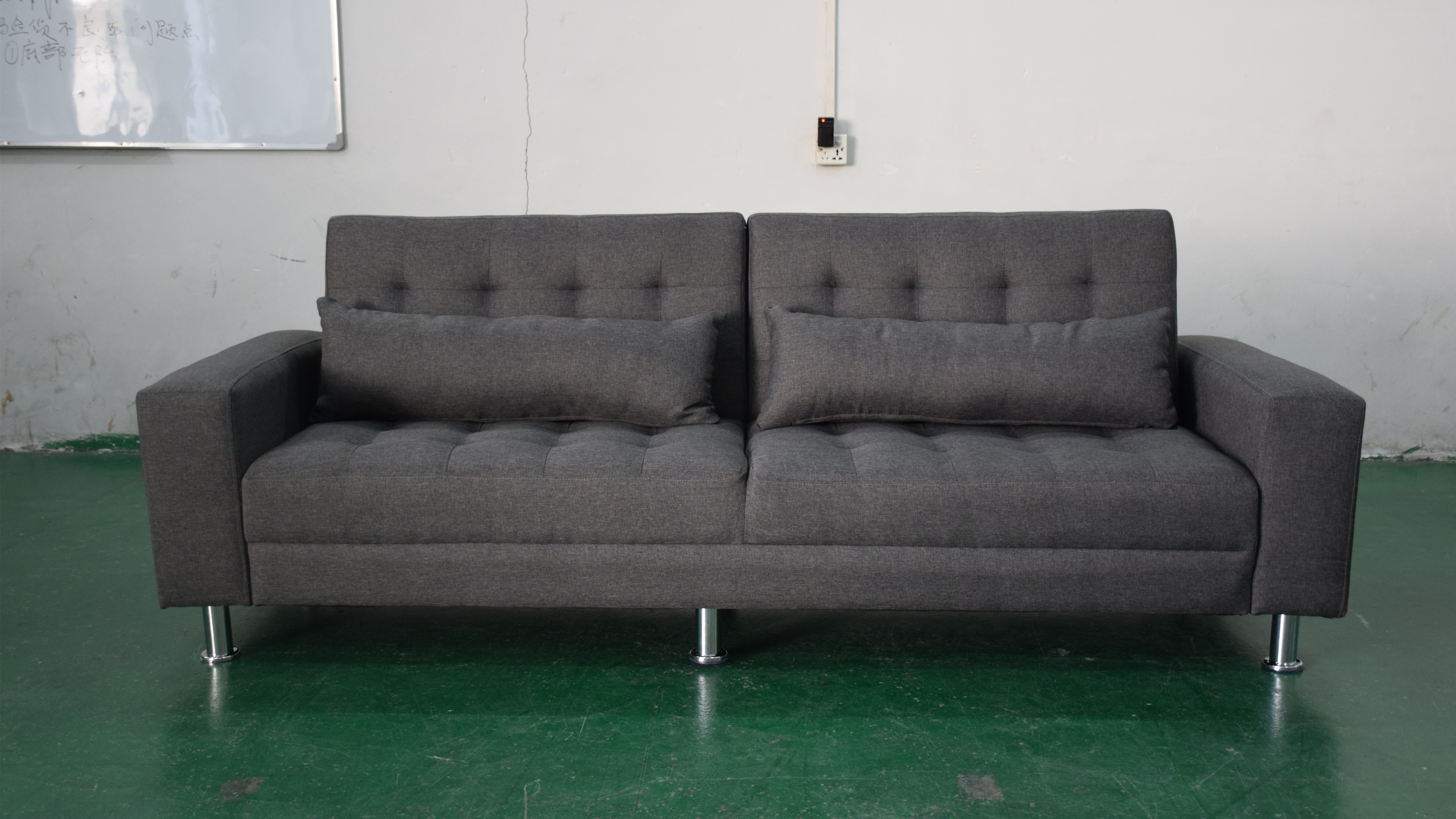 Wholesale Living Room Foldable Wood Frame Leg Sofa Bed linen fabric sofa bed