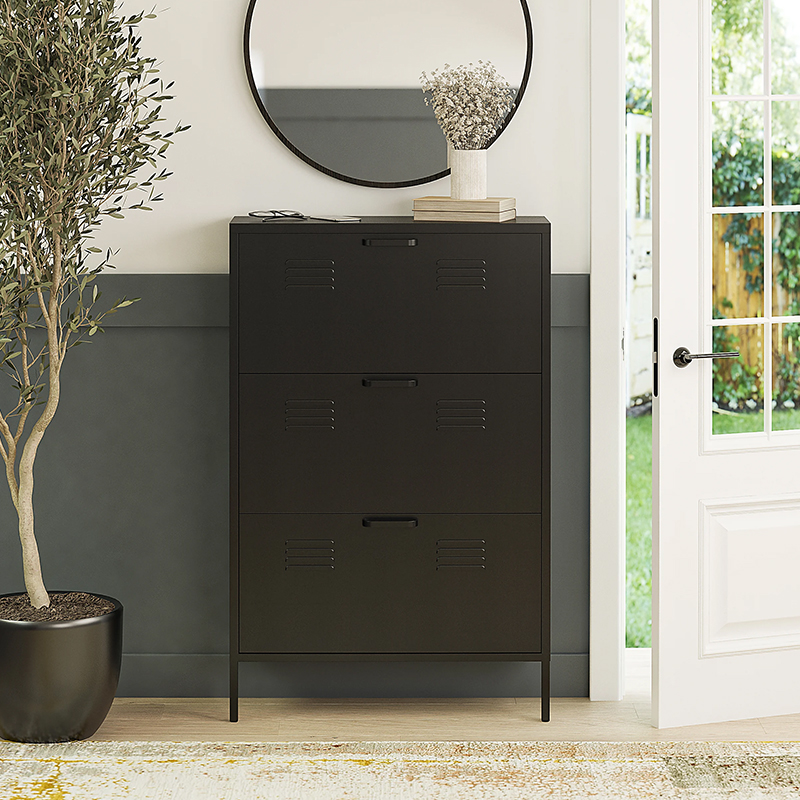 3 drawers steel shoe cabinet