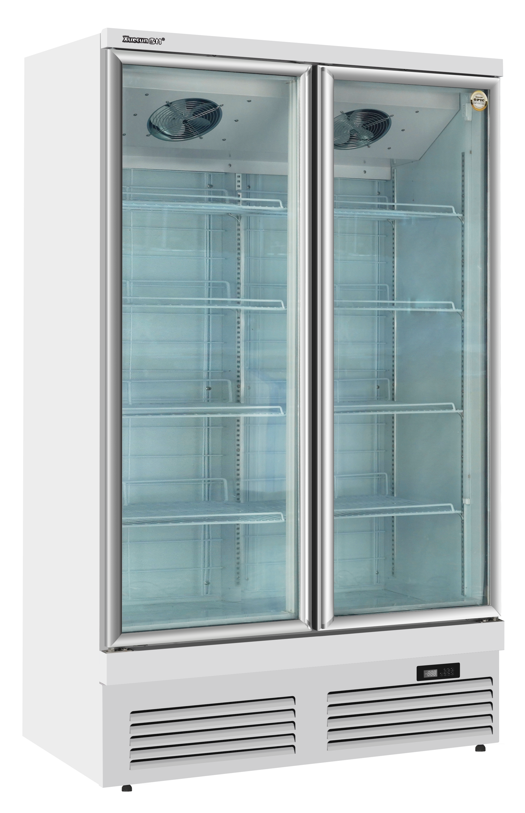 Upgraded Double-door Air-cooling Air-cooling Vertical Display Freezer