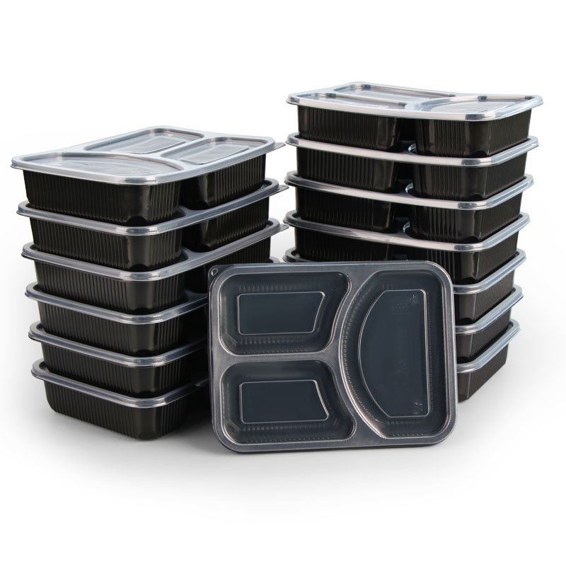 Plastic| 3 Compartment Leak proof Food Container