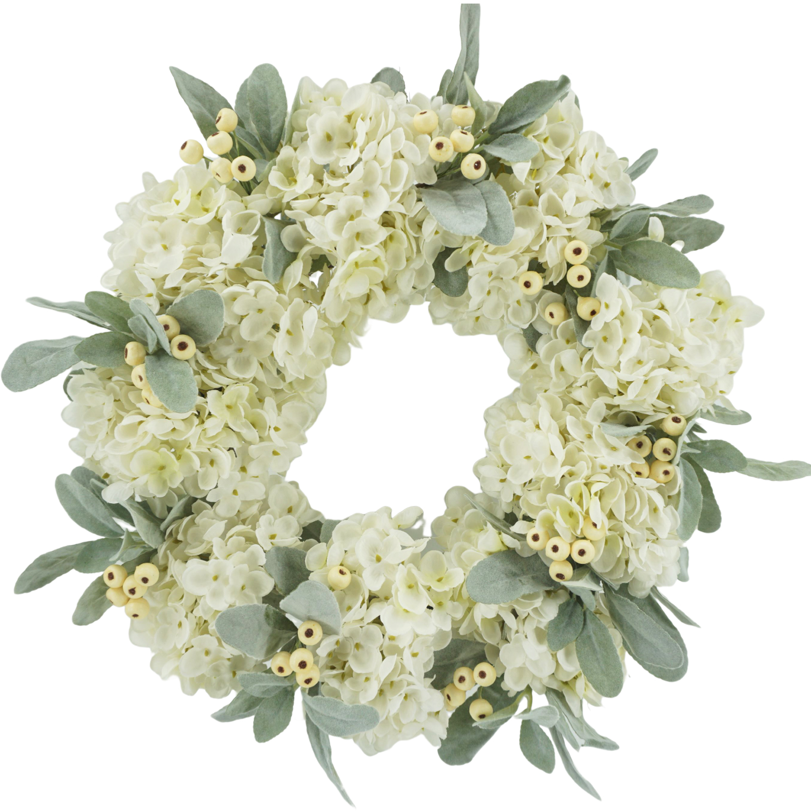 Cream Hydrangea Front Door Wreath