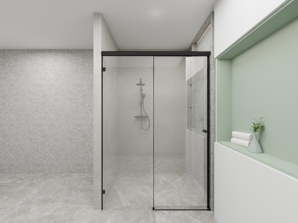 YC-C721 Shower door, Shower room, shower enclosure, single sliding shower door, Sliding shower room
