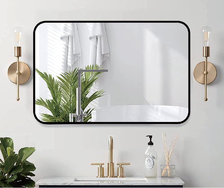 Rounded Rectangle Metal Wall Mirror