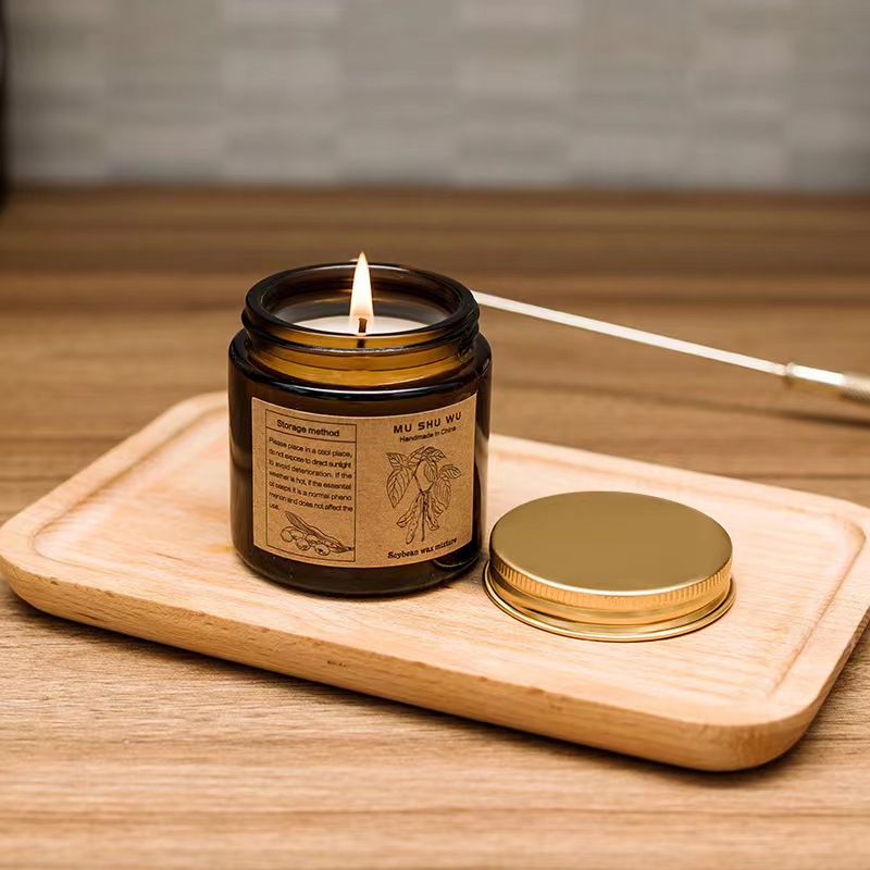 Hot sale Brown glass jar soy wax scented candle bodyworks aromatherapy