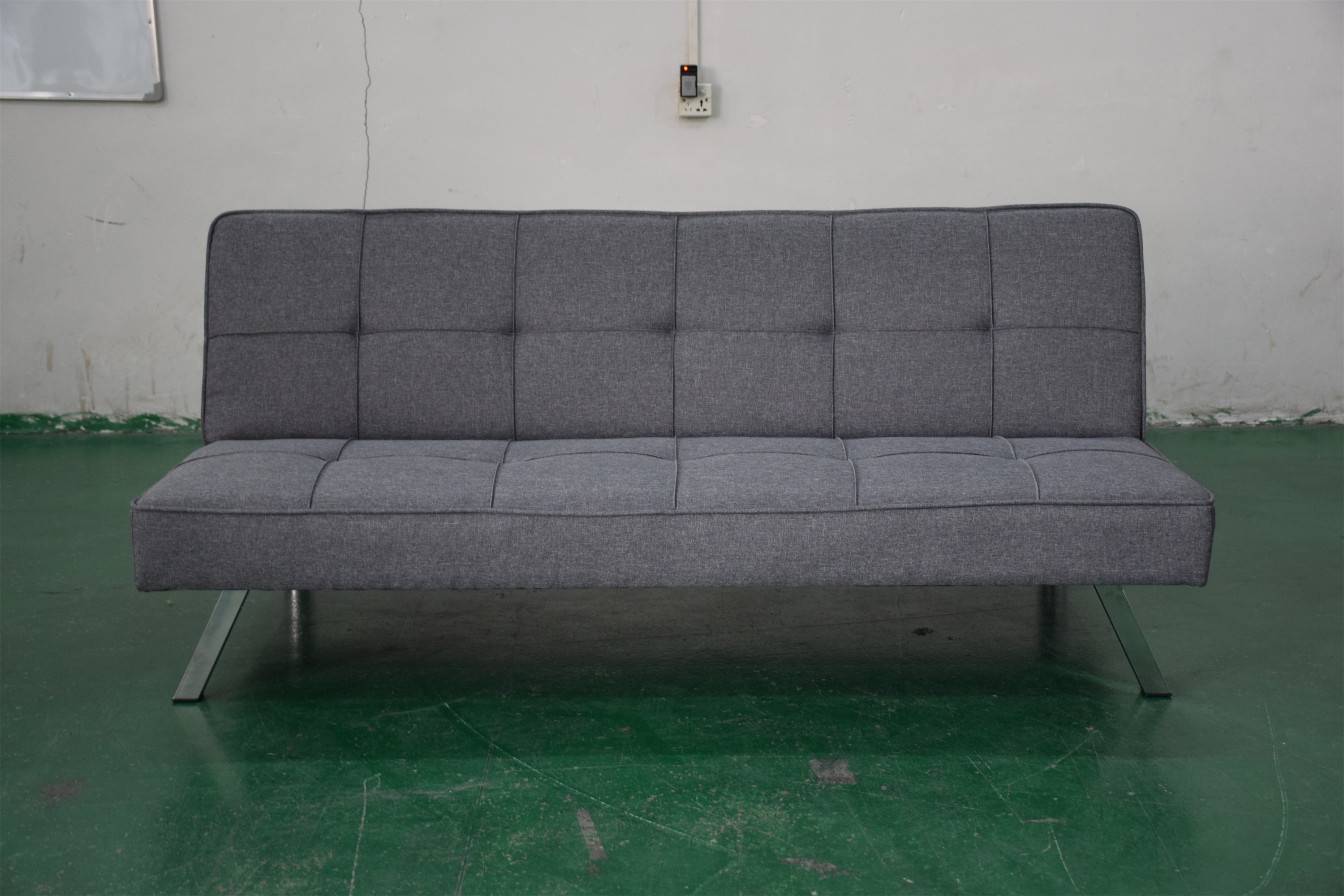 Linen fabric metal leg sofa bed