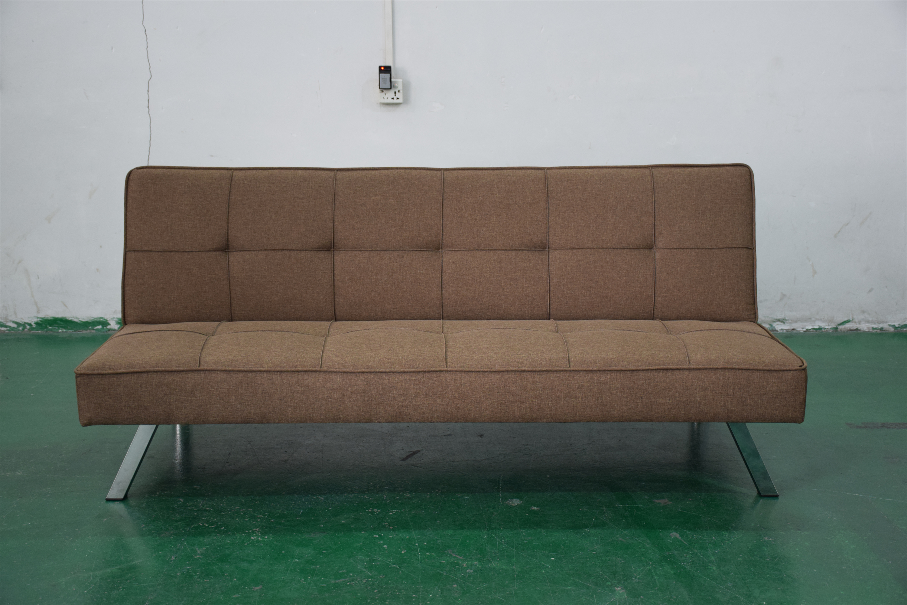 Linen fabric metal leg sofa bed