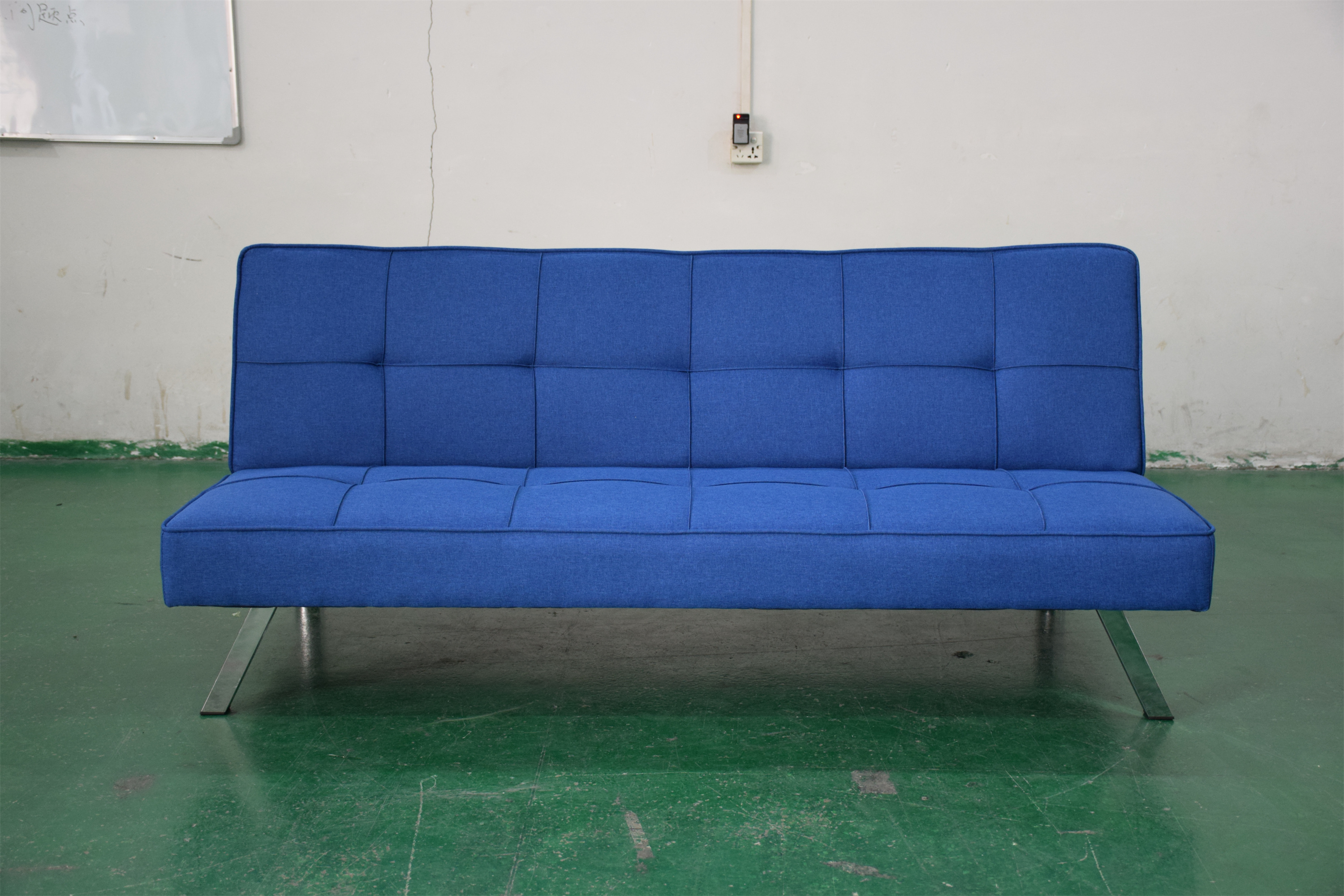 Linen fabric metal leg sofa bed