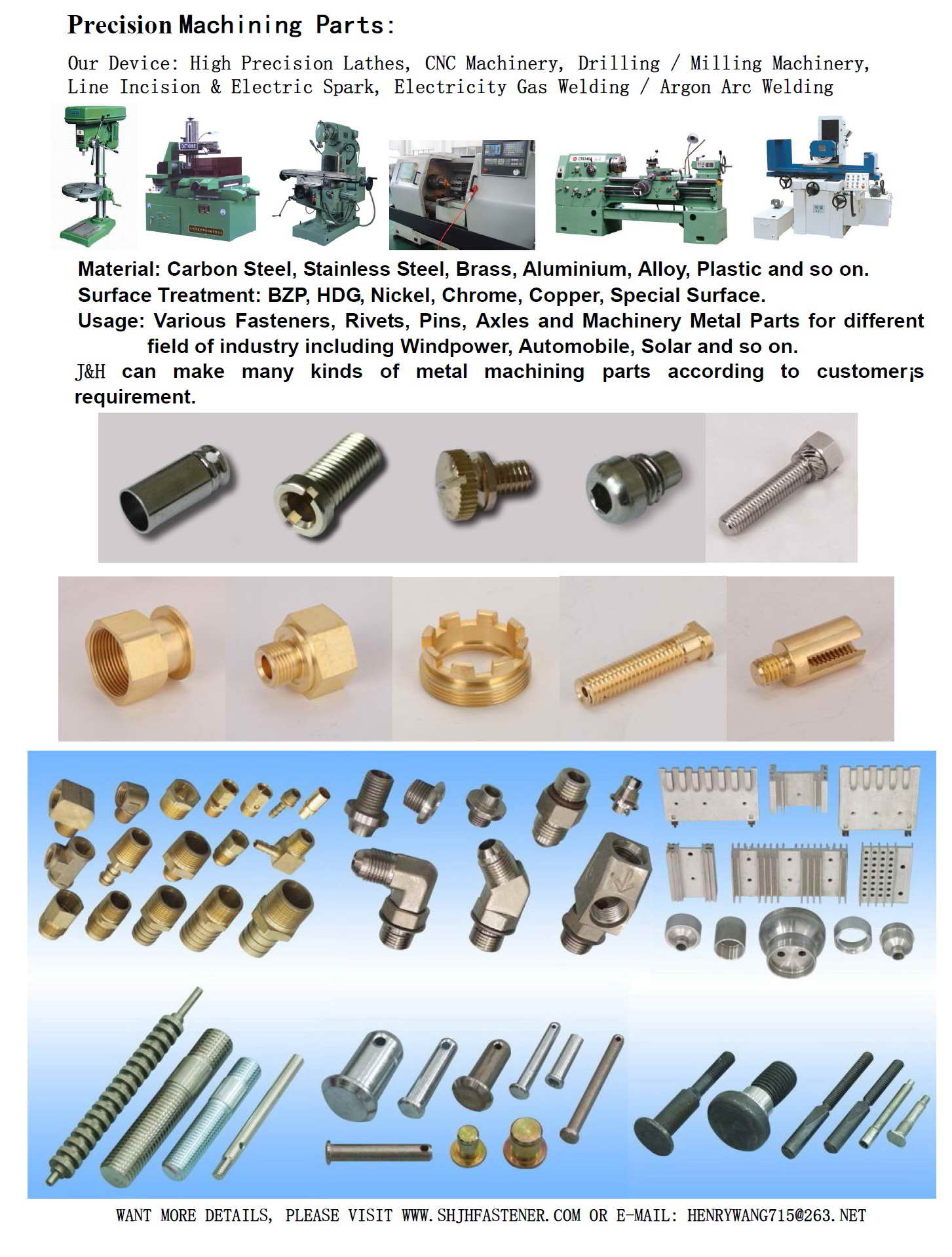 Machining parts