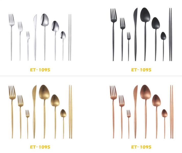 Hot selling Stainless steel knife fork Korean spoons chopstick Hotel cutlery