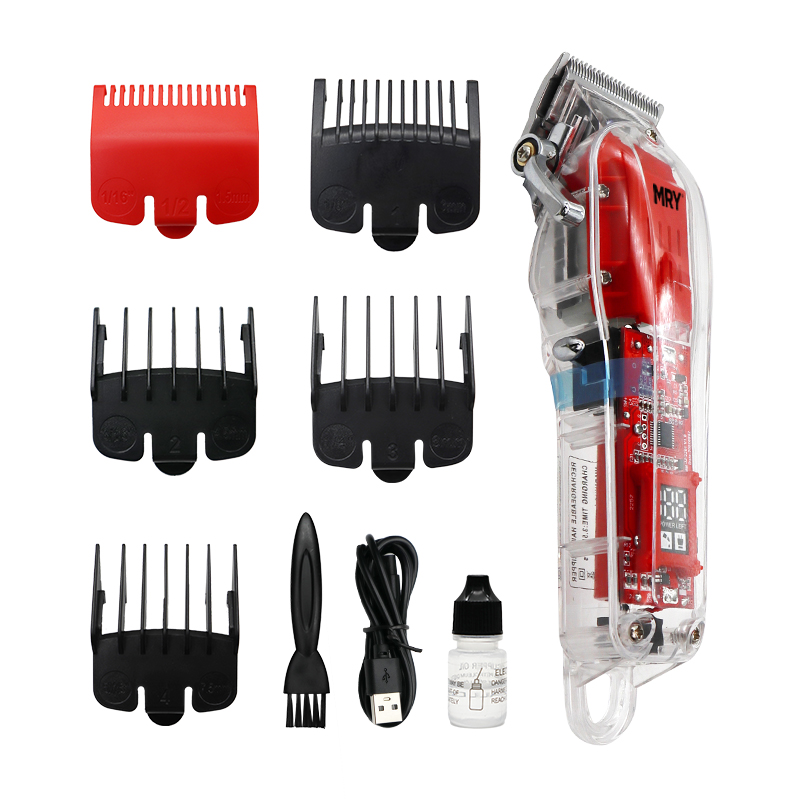 MRY Manufacturer Transparent Hair Clipper Professional Electric Hair Clippers Wireless Hair Shaver