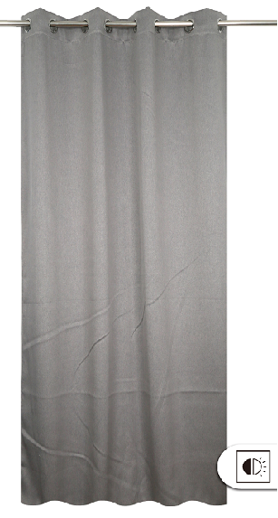 Blackout Curtain,140x260cm,with 8 Metal Eyelets,top With 10cm PVC Band,hem:1cm,colo:gray,