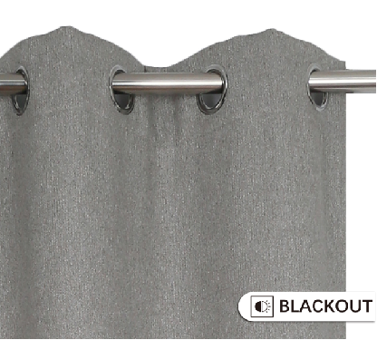 Linen Eefect Blackout Curtain,140x260cm,with 8 Metal Eyelets,top With 10cm PVC Band,hem:1cm