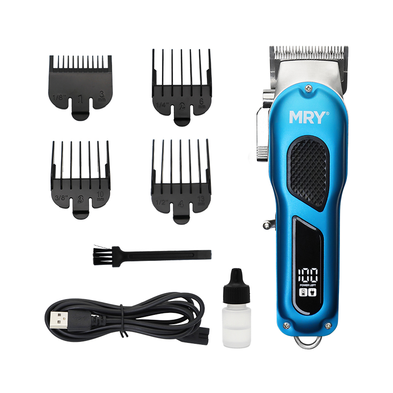 MRY OEM All Metal Professional Hair Clipper Rechargeable Barber Machine Electric Hair Clippe