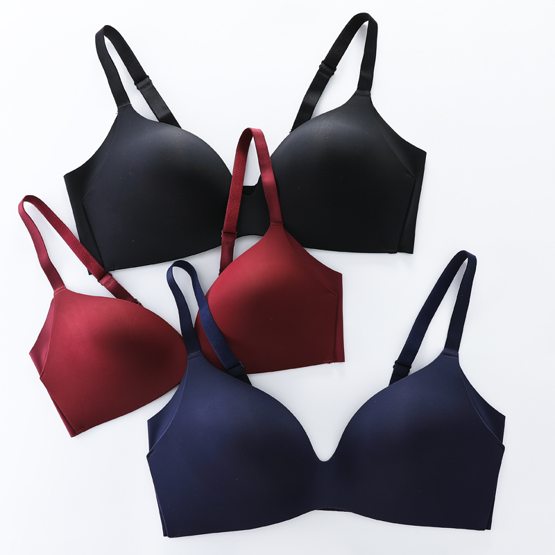 Seamless comfortable push up Solid Color bonded ladies' bra