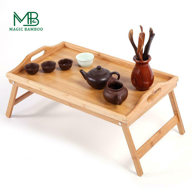 Bamboo Foldable Legs Portable Breakfast Tray