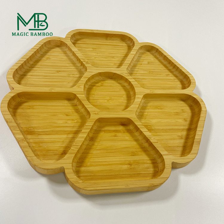 Bamboo flower shaped tray