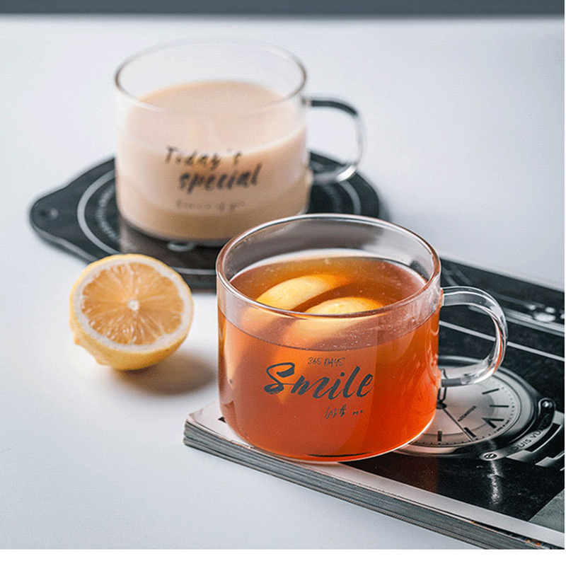 High borosilicate glass wide mouth milk mug coffee cup