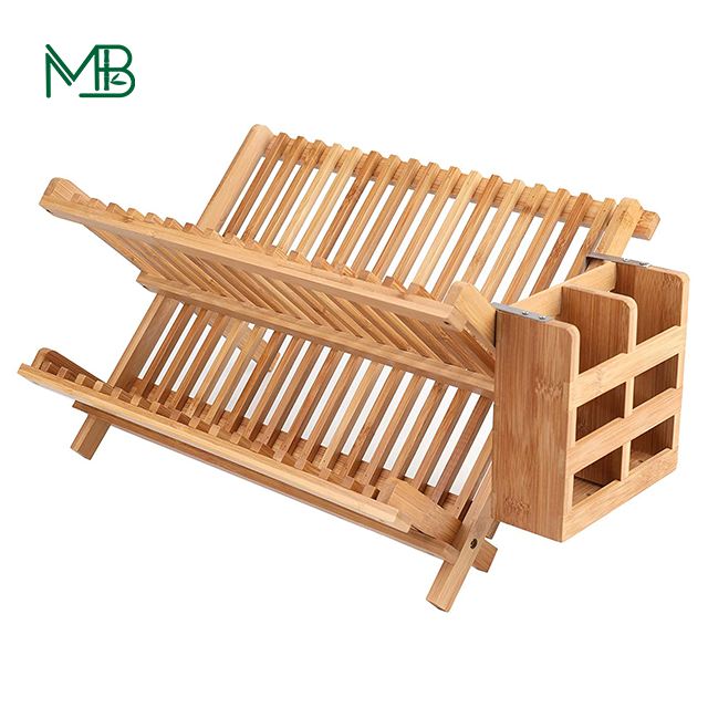 Bamboo Dish storage Drain Rack