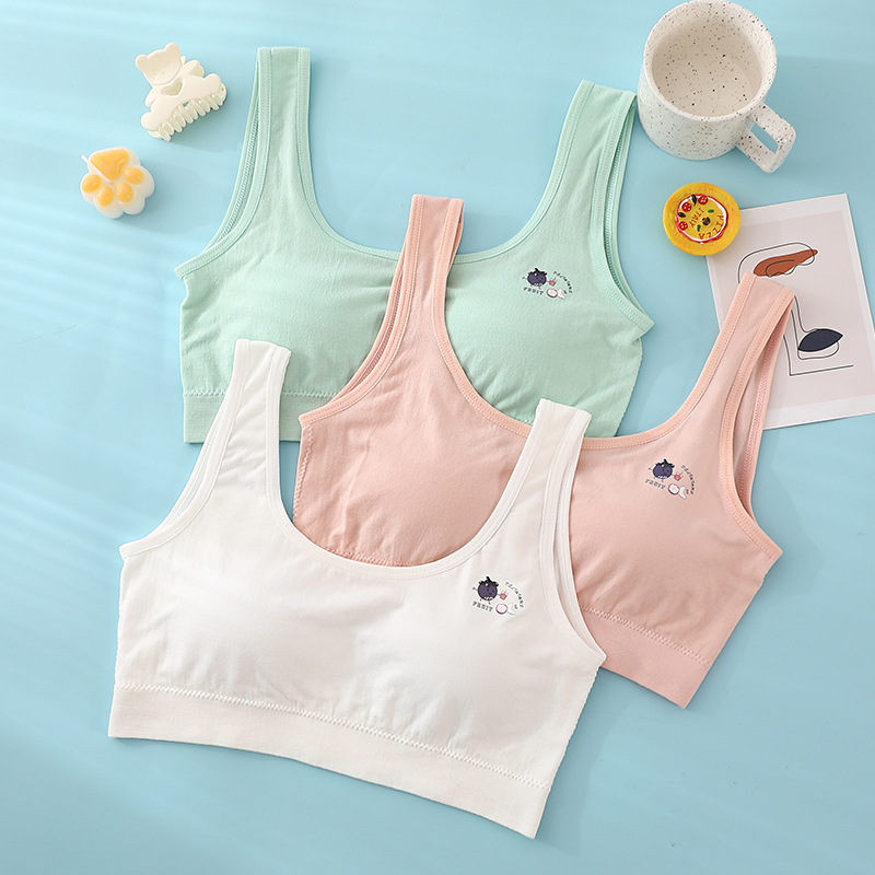 Comfort Breathable Solid Color kids bra