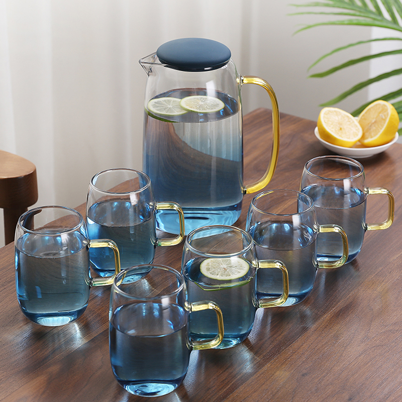 High borosilicate glass water pitcher carafe for juice
