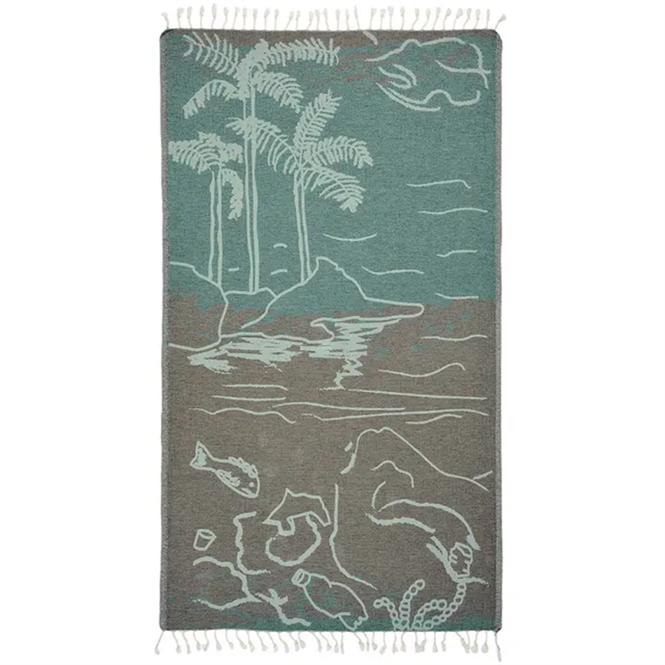 Fragrant willow tassel Türkiye beach towel cotton yarn dyed fabric does not stick to sand
