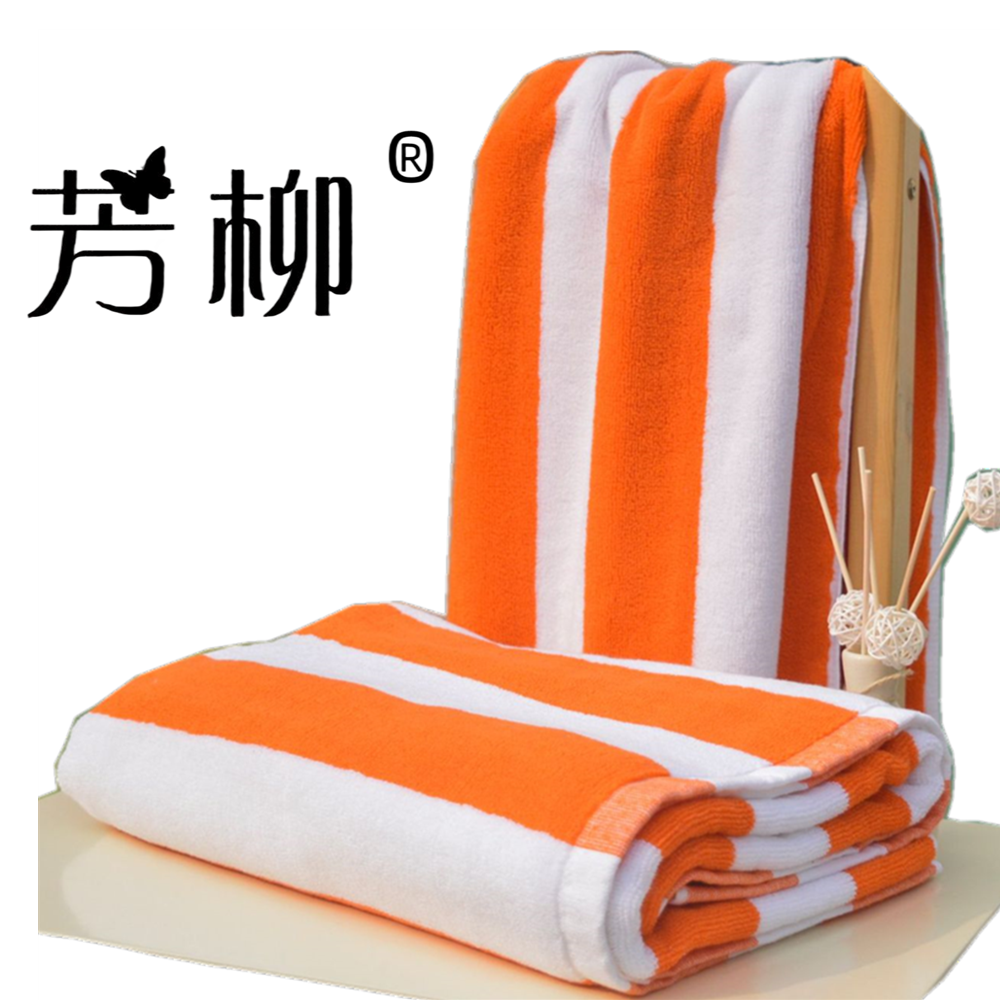 Fangliu terry thickened and enlarged beach towel pure cotton yarn-dyed jacquard