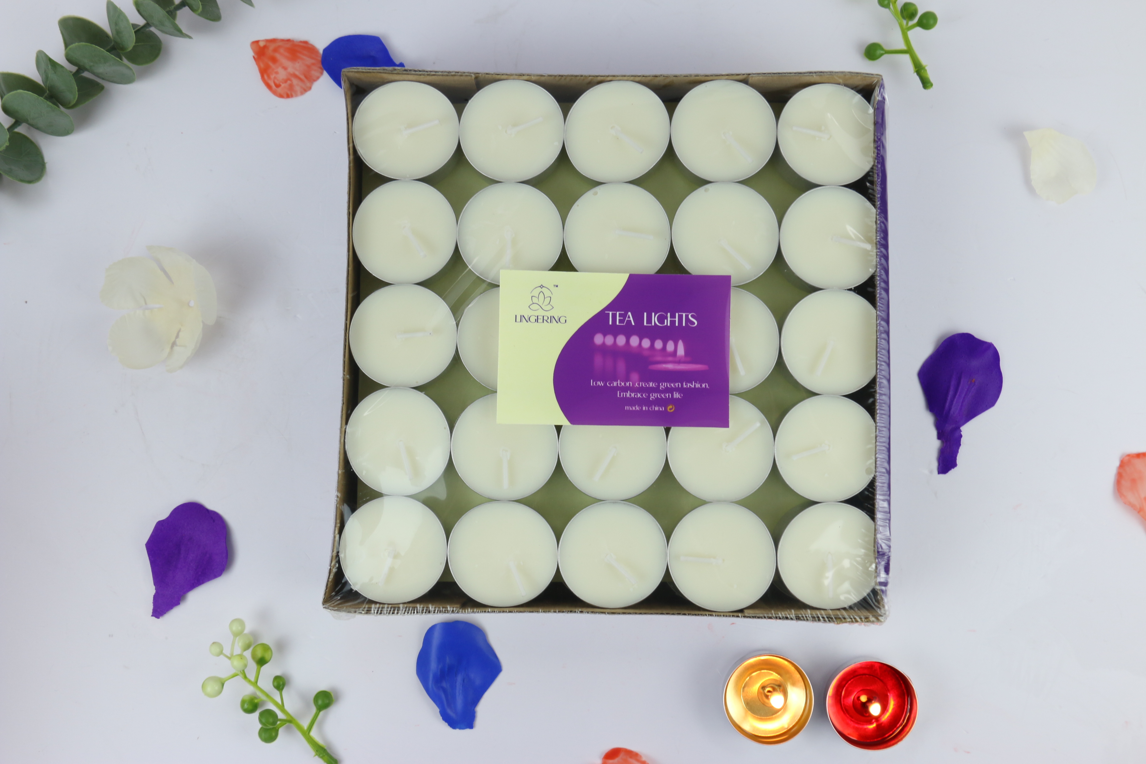 Family Candle Romantic Smoke-free 2/3/4/8hours 50/100pcs tea light candles