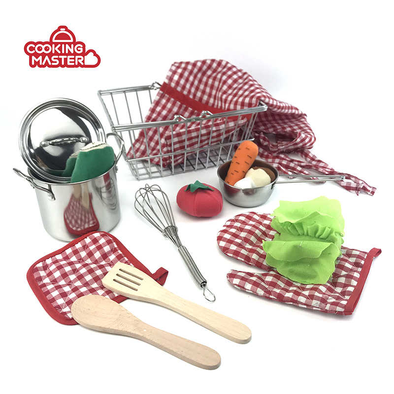 Mini Kitchen Play Set Stainless Steel Toy Simulation Kitchenware