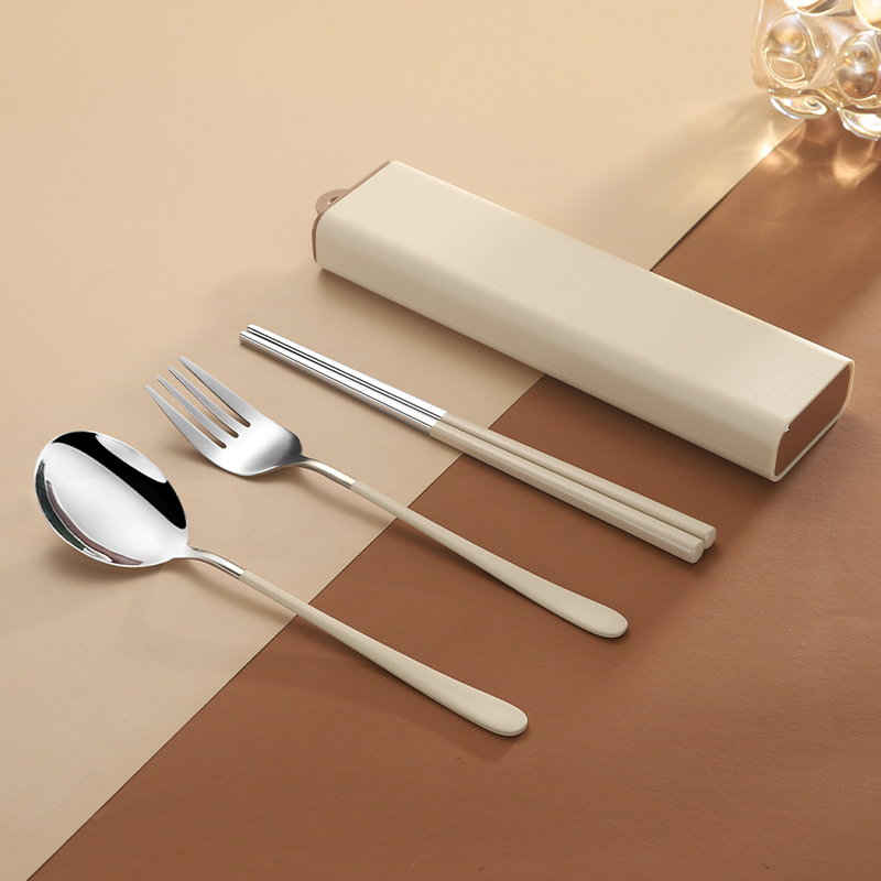 Portable stainless steel 18/8 cutlery set, eco-friendly portable stainless steel cutlery set
