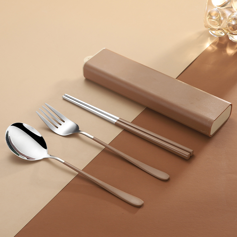 Portable stainless steel 18/8 cutlery set, eco-friendly portable stainless steel cutlery set