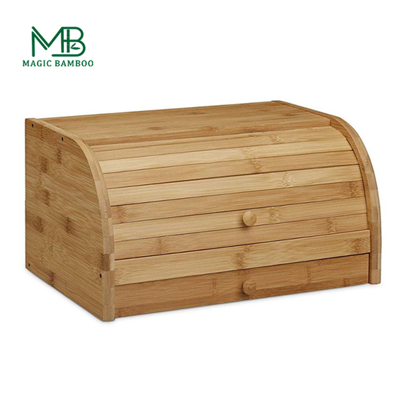 Bamboo curved bread box