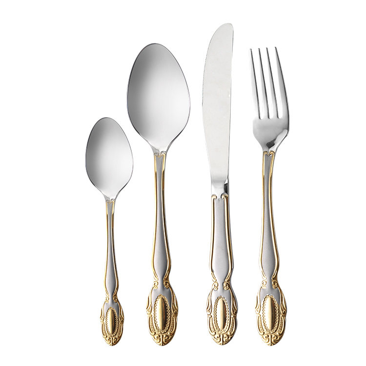 ET-1160Stainless steel cutlery with golden plated