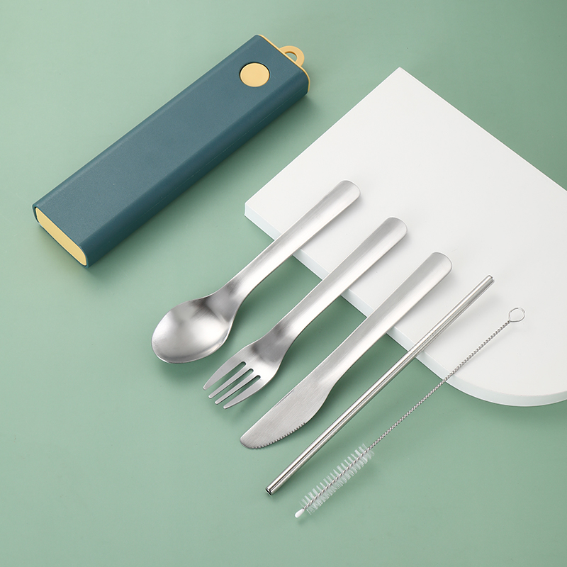 Portable stainless steel 18/8 cutlery set, eco-friendly portable stainless steel cutlery set