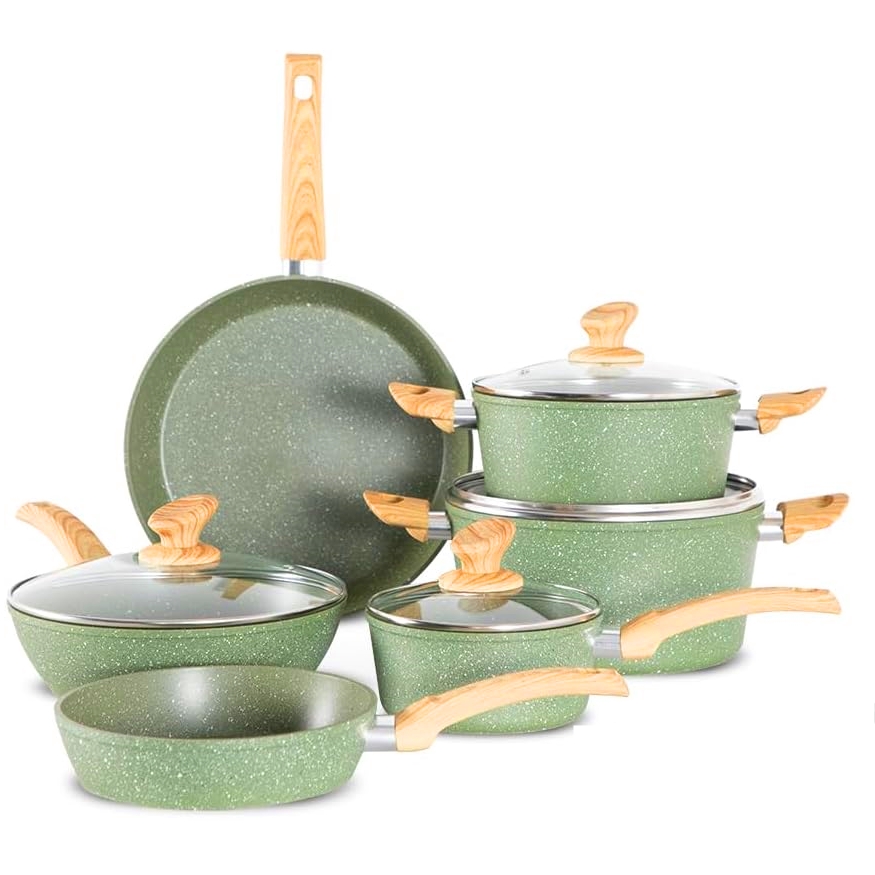 10pcs forged aluminum cookware set