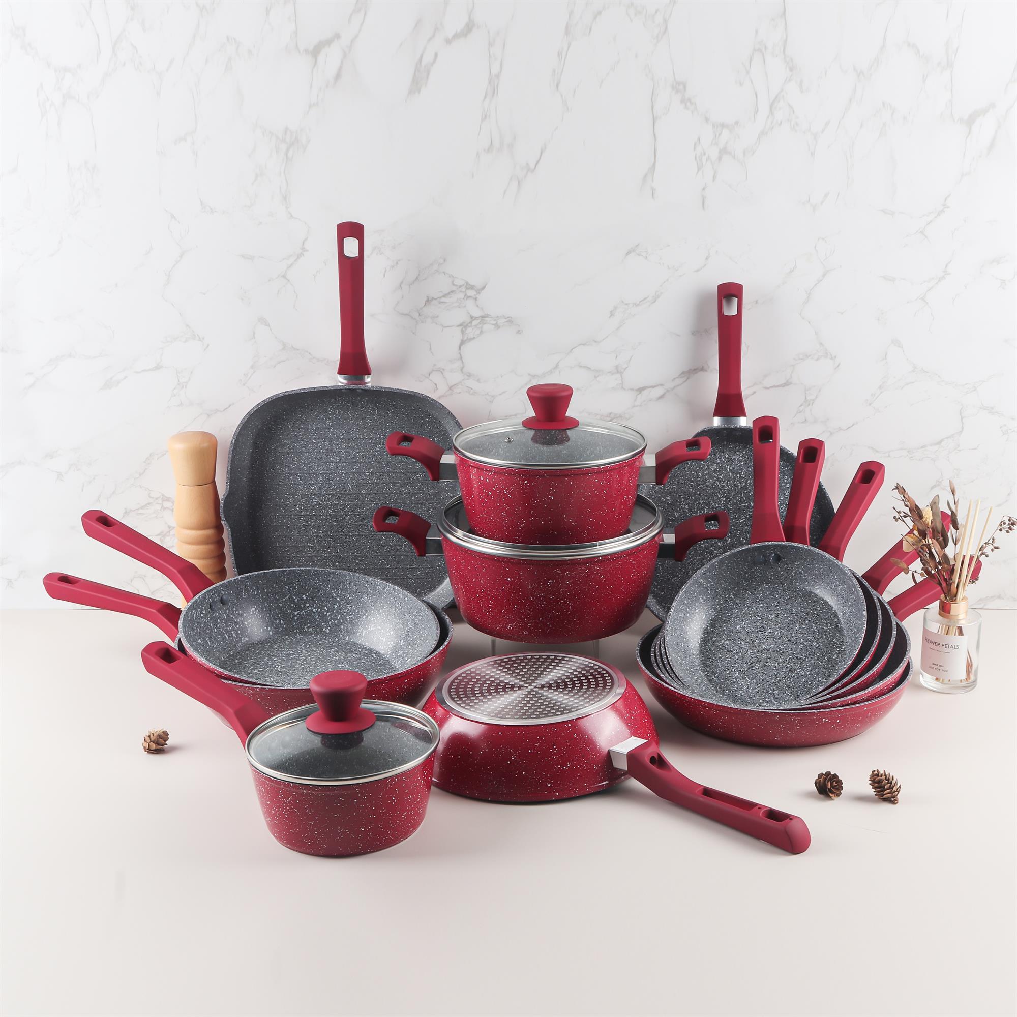 Marble coated nonstick cookware