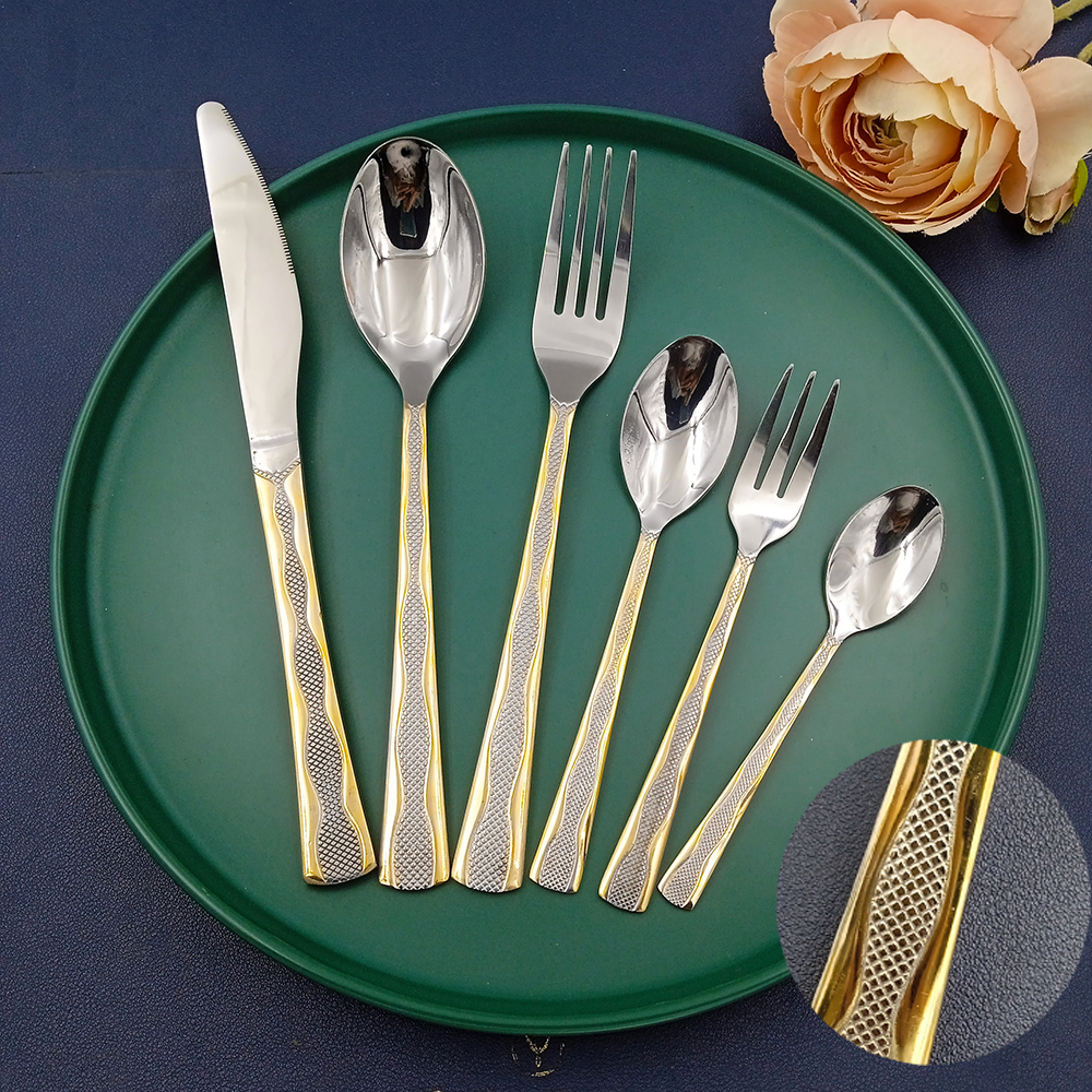Stainless steel flatware set gold plating hotsale OF257