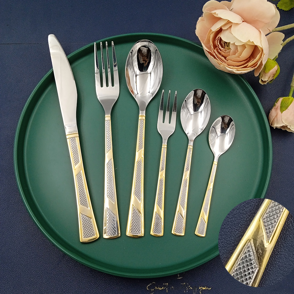 Stainless steel flatware set gold plating hotsale middle east market OF258