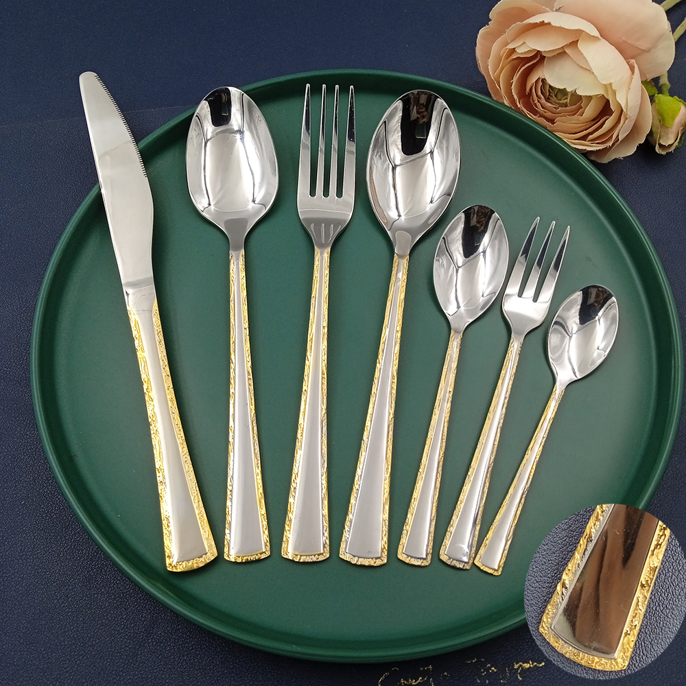 cutlery set with gold color for middle east market