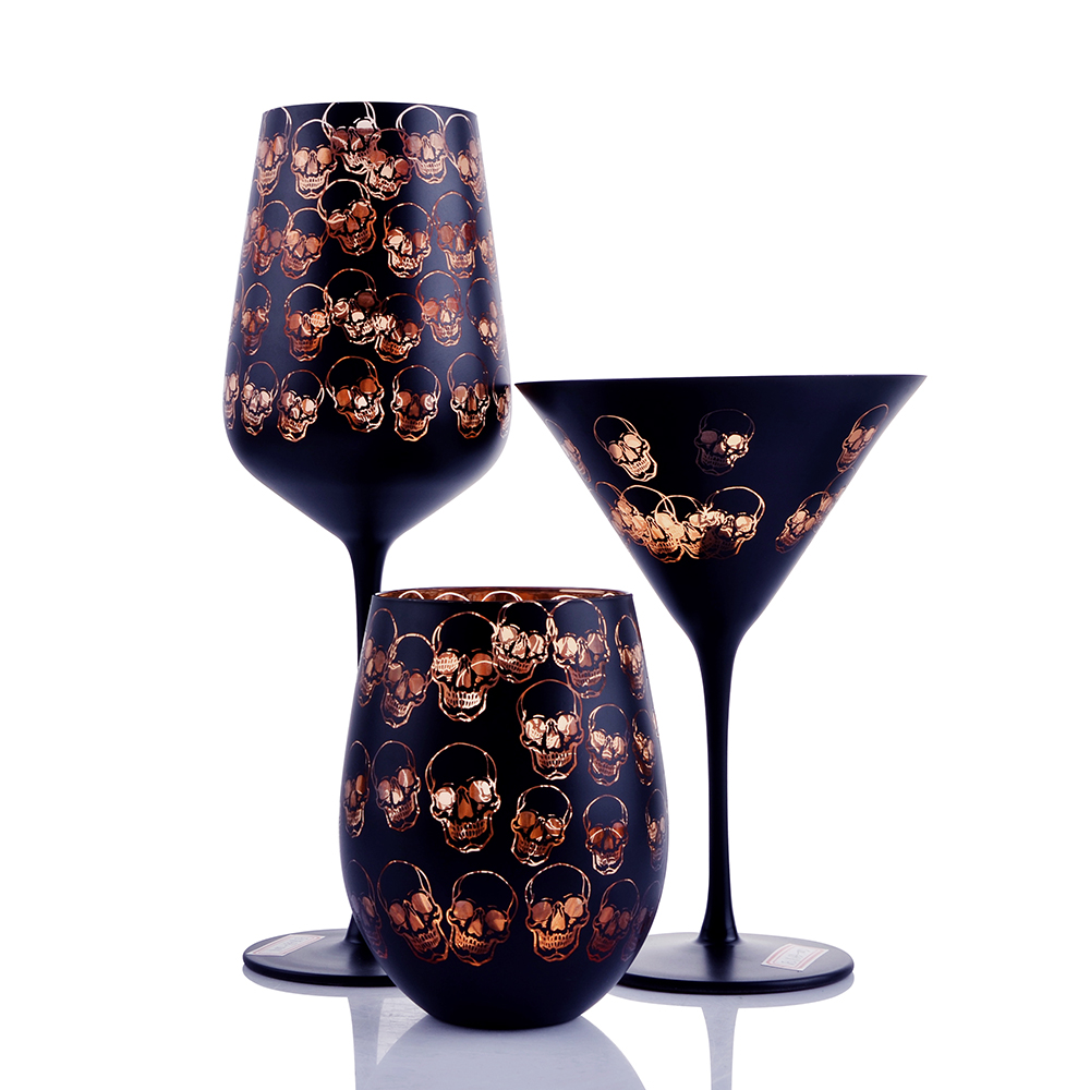 Halloween electroplated wine glass set