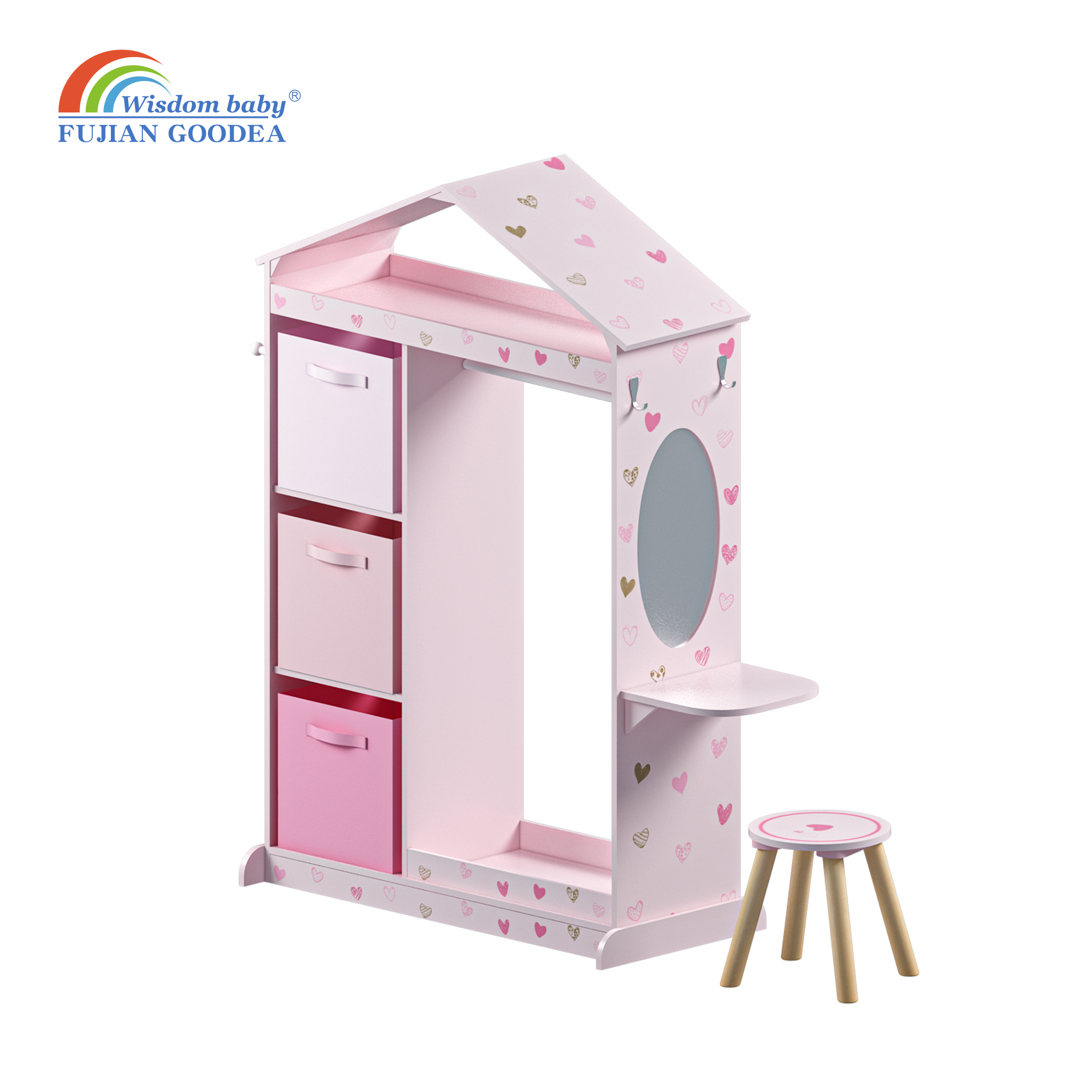 Room type makeup hanging clothes rack